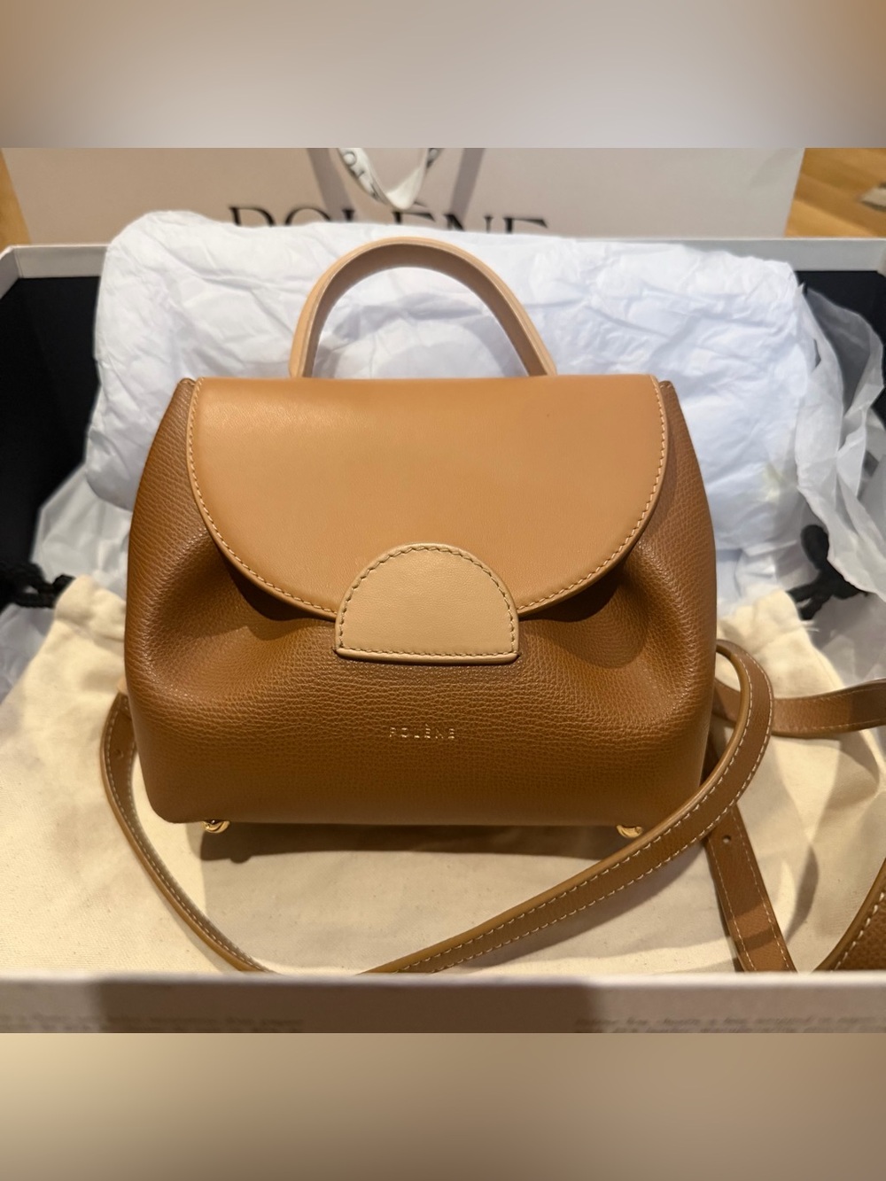 Polene Paris Numéro Un Nano EDITION TRIO CAMEL $470 Tan Crossbody bag purse